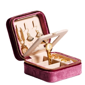 Boîtes cadeaux de luxe en velours personnalisées de haute qualité pour bijoux, colliers et bagues, emballage doux vert foncé, étui à bijoux - Product Image 1