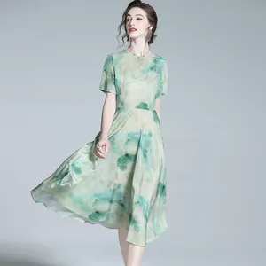 Haute Couture Casual Mulberry Silk Kleider Kleidung Frauen Kleider Frauen Lady Elegante Kleidung Hersteller Custom Silk Dress