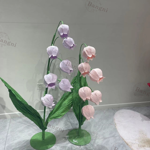 Flores de papel de lirio del valle gigantes artificiales al por mayor de pie para escaparates de fiesta de boda - Product Image 2