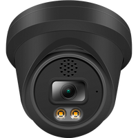 Caméra de sécurité extérieure intelligente 4K 8MP de couleur noire avec détection nocturne active, dôme AI PoE IP67, audio bidirectionnel et sirène intégrée 2,8 mm SD
