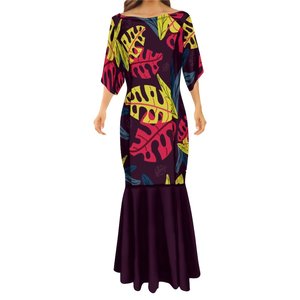Robe sirène imprimée à Sublimation florale pour femmes, vêtements ethniques, <span class=keywords><strong>Orange</strong></span>, taille Plus 7XL, été - Product Image 2