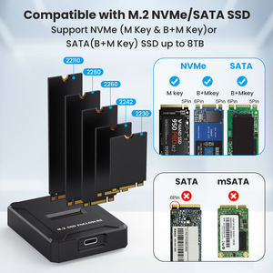 M.2 Ssd <b>Enclosure</b> Usb 3.1 Type C External Drive Dock For Nvme Ngff Solid State Drive - Product Image 4