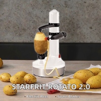 Multifunctionele elektrische ABS kunststof antislip schilmachine met 6 afneembare messen, eenvoudig te reinigen, keuken fruit schiller
