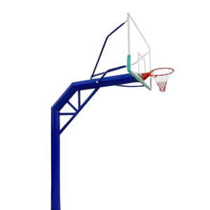 Panier de basket extérieur fixe encastré au sol avec panneau en verre trempé et structure en acier pour la maison, l'école et les compétitions - Product Image 5