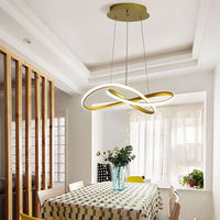 Morden Golden Circle Ring Suspension Lampe Hôtel Salon Escalier Nordique Led Lustre