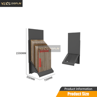 Présentoir vertical sur pied personnalisé pour carreaux de sol en bois, dalles de pierre, pour salle d'exposition et magasin