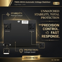 Stabilisateur de tension automatique monophasé personnalisé TND5 3KVA 140V à 260V avec moteur servo, écran LCD, certifié CE, pour usage domestique