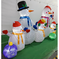 Nouvelles décorations de Noël gonflables, combinaison de bonhommes de neige gonflables, famille de bonhommes de neige gonflables avec lumière LED