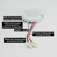Boîte à son rechargeable par USB pour peluches, haut-parleur à 2 fils qui joue différents sons téléchargeables