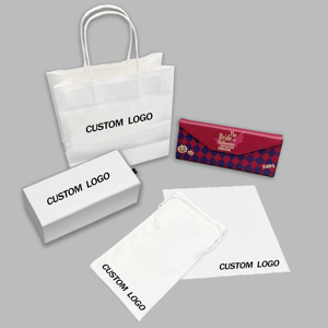 Biểu tượng tùy chỉnh sang trọng PU hộp Set cho kính mát & Kính mắt đen phổ biến kính bao bì túi - Product Image 6