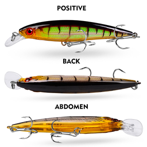 Ensemble de leurres Minnow Popper Crankbaits, leurres durs de pêche avec hameçon triple, leurres de surface pour bateau, pour la truite, le bar et la perche - Product Image 4