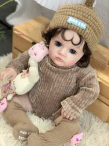 Muñeca <span class=keywords><strong>Reborn</strong></span> de Algodón Indio Miniatura de Navidad, Estilo Good Guy, con Cochecito de Bebé, Personalizada, de Felpa, Realista, Tipo Blythe - Product Image 4