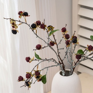 Bán Buôn Nhân Tạo Hoa Mâm Xôi Chi Nhánh Nhựa Đen Đỏ Nhân Tạo Berry Chi Nhánh Cho Đảng Trang Trí Đám Cưới Nhà - Product Image 5