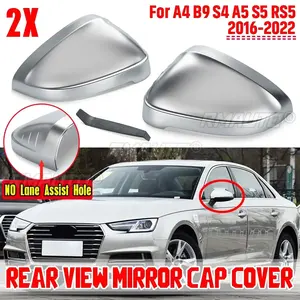 Coques de protection pour rétroviseurs latéraux de voiture, finition argent mat chromé, pour Audi A4 B9 S4 A5 S5 RS5 2016-2022 - Product Image 1