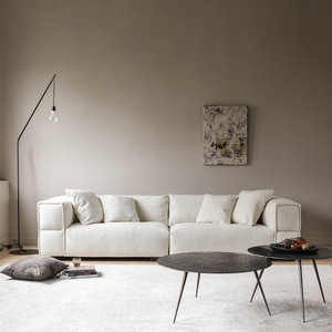 Sofá Cuadrado de Tela Estilo Chesterfield Moderno NORHOR/<span class=keywords><strong>DOPIO</strong></span>, Color Blanco Leche Vintage, Tres Plazas, para Uso en Hospitales y Salas de Estar - Product Image 4
