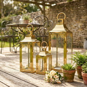 Lanternes décoratives en métal plaqué or pour la maison et les mariages – Vente en gros - Product Image 5