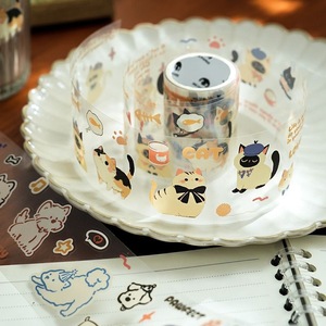 Cinta Adhesiva Decorativa Transparente con Diseño de Gatos y Perros, Resistente al Agua, Ecológica, con Protección UV, para Diarios y Álbumes de Recortes - Product Image 5