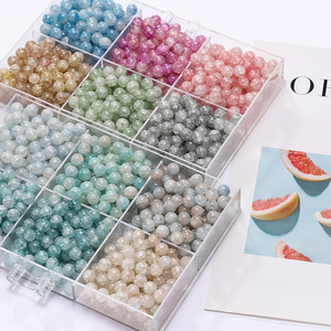 Cuentas de vidrio redondas de 10 mm teñidas con tinta para hacer pulseras DIY, cuentas sueltas para la creación de joyería, verano 2024, origen Yiwu - Product Image 1