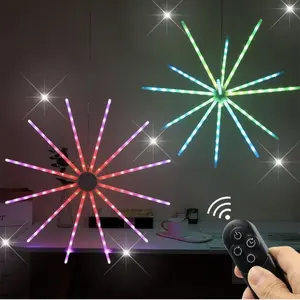 ألعاب نارية RGB أضواء LED لون الأحلام أضواء الألعاب النارية مع جهاز التحكم عن بعد أضواء النجمية لتزيين غرفة النوم والكريسماس