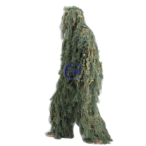 Costume con cappuccio abbigliamento mimetico cecchino caccia leggero 3D foglia Ghillie tuta per adulto - Product Image 4