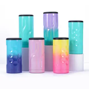 12oz 4 In 1 Stainless Steel Vacuum Can Cooler Keep Cold 12hrs Sublimation Skinny Can Cooler Holder Slim Beer Can Cooler