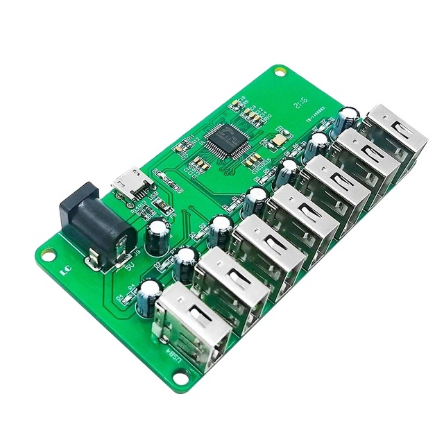 1 to 7 Port USB Hub Expansion Board Smart Multi-Device Power Module Independent Switch LED Overcurrent Protection PC Laptop Car