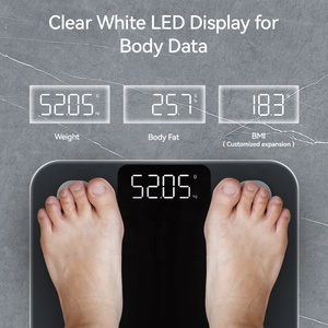Meilleure balance de pesée corporelle numérique intelligente pour salle de bain, 180 kg (396 lb), avec application d'analyse personnelle, IMC, calories et graisse - Product Image 3