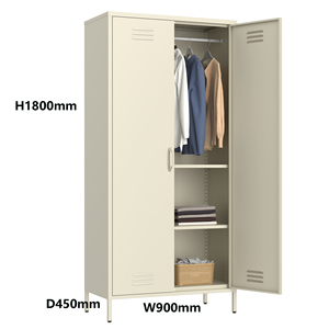 <span class=keywords><strong>Armadio</strong></span> in Acciaio Colorato di Tendenza, Guardaroba Moderno in Metallo per Camera da Letto, <span class=keywords><strong>Armadio</strong></span> a 2 <span class=keywords><strong>Ante</strong></span> Scorrevoli in Acciaio - Product Image 1