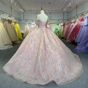 Jancember 6830 Robes de fête uniques pour 21e anniversaire de Quinceanera en cristal rose - Product Image 4