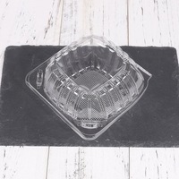 Conteneur jetable en plastique PET pour la restauration rapide, hamburgers, sandwichs, pizzas, gâteaux, à emporter, avec boîte en blister transparente à couvercle en forme de coquille