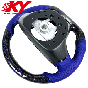 Volante personalizado de fibra de carbono forjada azul con cuero azul y LED RPM para Cadillac ATS CTS ATS-V CTS-V CT4 CT5 CT6 XT6 XTS - Product Image 3