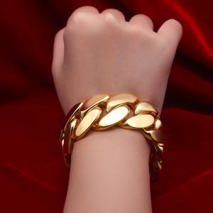 Bracciale con catena a maglia cubana di Miami di larghezza <span class=keywords><strong>30mm</strong></span> di fabbrica Hip Hop reale <span class=keywords><strong>30mm</strong></span> S925 argento 9k 10 14k 18k oro massiccio <span class=keywords><strong>30mm</strong></span> di larghezza - Product Image 2