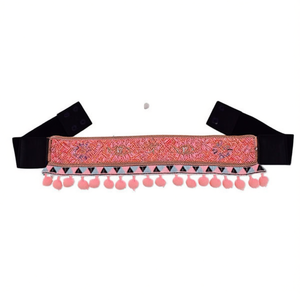 Cinturón de Tela Bordada Angelina De Paris con Pompones, 50 Unidades por Caja, Ref. 70052 3 - Product Image 1