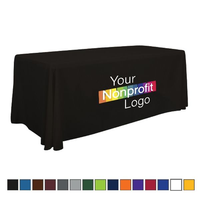 Housse de table extensible en spandex sur mesure de 6 pieds, avec logo d'entreprise personnalisé, chemin de table pour salons professionnels, événements publicitaires, imperméable et anti-UV
