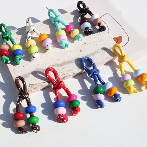 Colgante de cuentas de <span class=keywords><strong>ábaco</strong></span> colorido hecho a mano al por mayor, decoración de cuentas con nudo para deportes y ocio, para zapatos, bolsos y teléfonos móviles - Product Image 3
