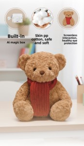 Jouet IA 2026 NOUVEAU FoloToy Ours en peluche IA interactif vocal électrique pour l'apprentissage de la grammaire anglaise, jouet éducatif précoce et puzzle, cadeau - Product Image 4