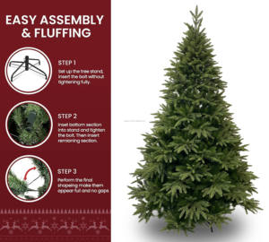 Albero di Natale Artificiale Gigante da 210cm (7FT) in PVC e PE Misto con Base in Metallo per Decorazioni da Interno ed Esterno, Arbol De Navidad - Product Image 4