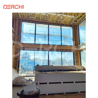Ventanas Francesas Fijas de Aluminio con Doble Acristalamiento Triple y Diseño de Rejilla para Proyectos de Viviendas en EE. UU. de DERCHI, para Villas