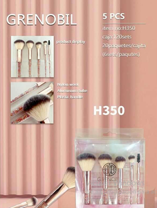 Ensemble de pinceaux de maquillage Grenobil H350, 5 pièces, outils de beauté avec manche en or rose - Product Image 3
