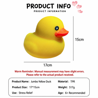 Jouet Squishy Canard Géant Mignon à Rebond Lent, Canard Jaune à Presser Anti-Stress, Cadeau de Bureau pour Enfants, Adolescents et Adultes