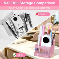 Boîte de rangement pour embouts de perceuse à ongles, présentoir transparent en acrylique pour outils à ongles, organisateur de pinceaux et stylos à ongles, vente en gros