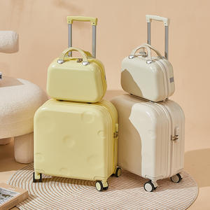 Maleta <span class=keywords><strong>de</strong></span> <span class=keywords><strong>Maquillaje</strong></span> <span class=keywords><strong>de</strong></span> ABS <span class=keywords><strong>Color</strong></span> Caramelo <span class=keywords><strong>de</strong></span> 18 Pulgadas con Cierre <span class=keywords><strong>de</strong></span> Cremallera, Maleta <span class=keywords><strong>de</strong></span> Viaje con Ruedas para Cosméticos - Product Image 1