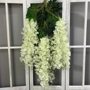 Flores de Glicinia Artificiales de Seda al por Mayor a Precio de Fábrica 2024, Flores Colgantes de Glicinia <span class=keywords><strong>Amarilla</strong></span> de Alta Calidad - Product Image 4