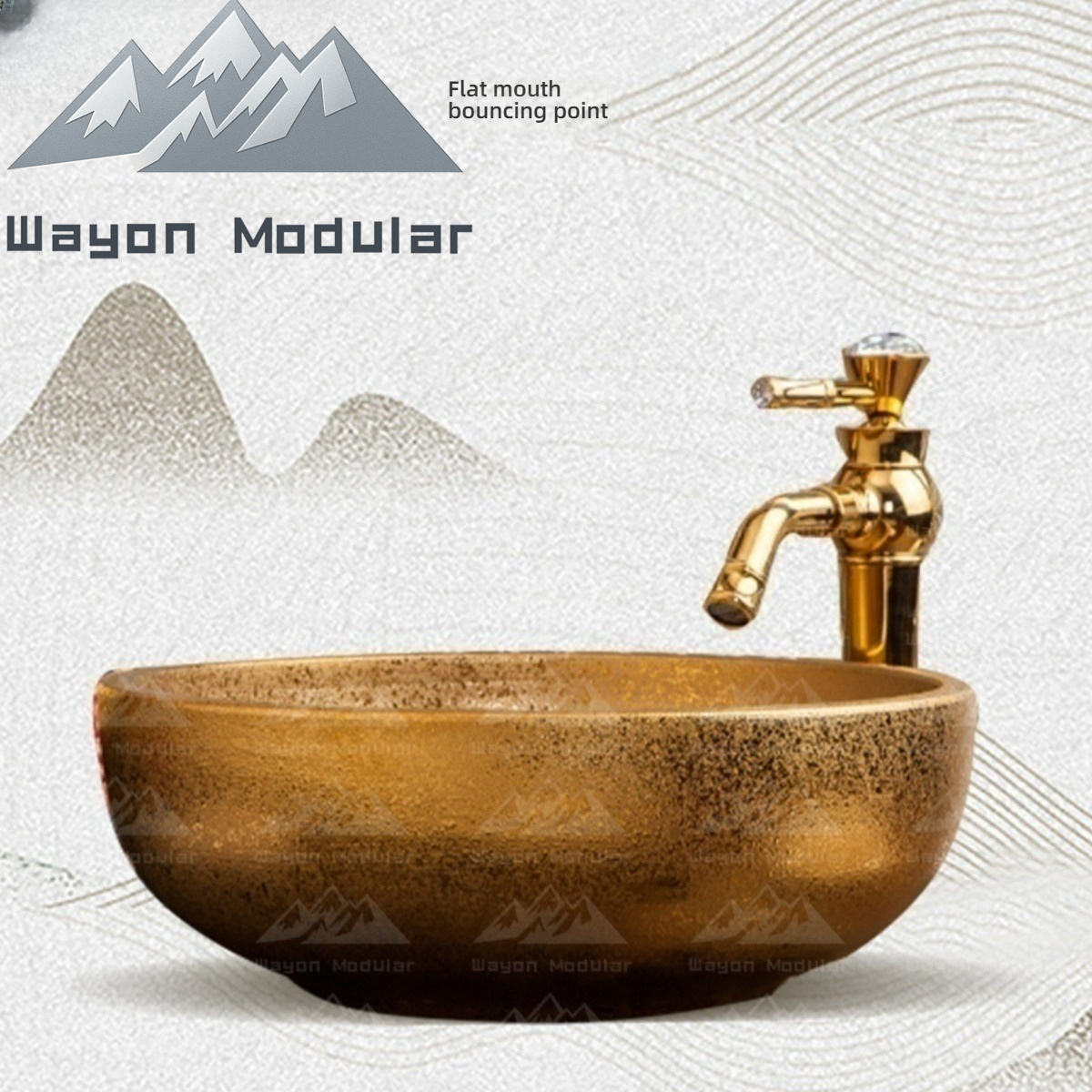 Bassin en or rebondissant à fond plat (sans accessoires)