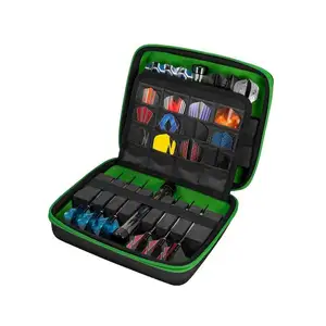 Custom Logo Pu Lederen Darts Gevallen Travel Carrying Box Harde Eva Grote Darts Case Zak Met Insert Eva En Zakken voor Dart Shaft