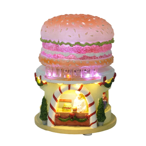 Ornement de Noël LED en résine en forme de burger avec mouvement et 8 chansons de Noël - Décoration cadeau - Product Image 1