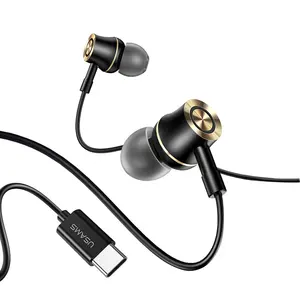 USAMS Hot Sale Universal Mobile Handsfree Headphones Music 3.5mm Earphone Wired Earphone in Ear with Mic
