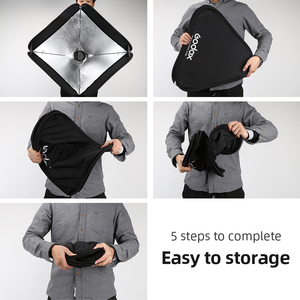 Godox 40Cm 50Cm <span class=keywords><strong>60Cm</strong></span> 80Cm Ajustable Speedlight Flash <span class=keywords><strong>Softbox</strong></span> + S Loại Bracket Bowens Núi Kit Cho Speedlite Studio Chụp - Product Image 6