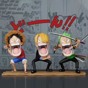 Lot de 3 figurines PVC Q Version One Piece : Luffy, Zoro et <span class=keywords><strong>Sanji</strong></span> (le Trio Affamé) - Product Image 1