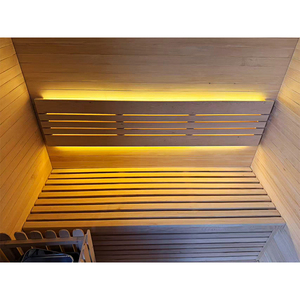 6-Person Wholesale Barrel Sauna Room Outdoor Sauna Red <strong>Cedar</strong>/Hemlock Solid <strong>Wood</strong> Sauna with Brown Glass Door - Product Image 5